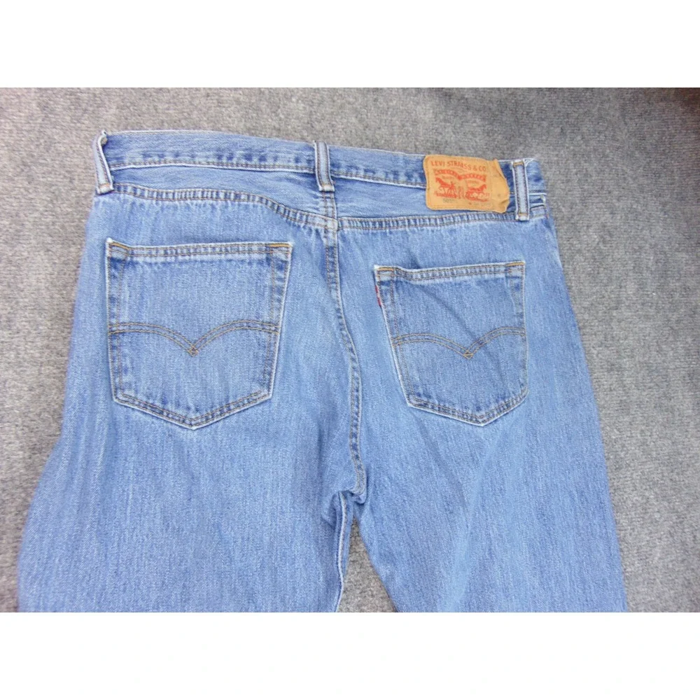 Levi's 501 Jeans Mens 34x36 Original Straight Blue Solid Button Fly Americana